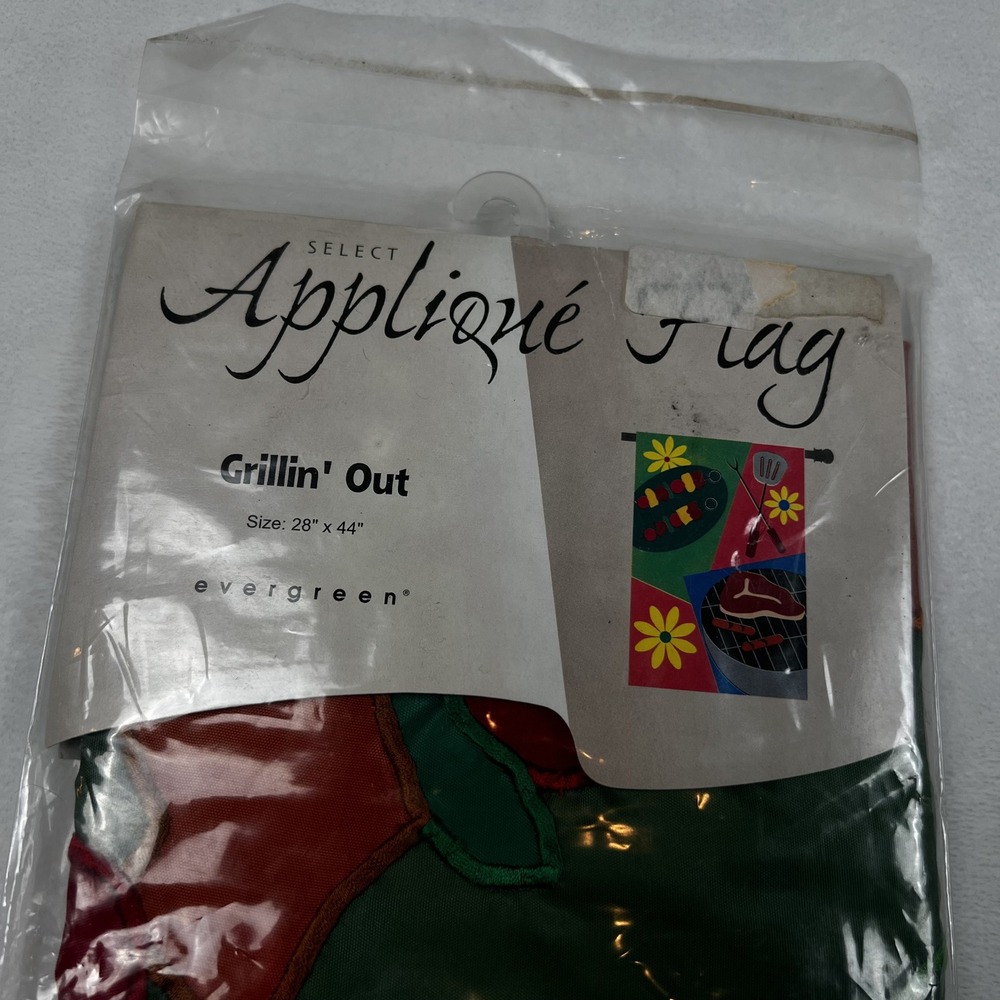 Evergreen Grillin Out Applique Flag BBQ Steak Kabobs Nylon 28x44 15354 NEW